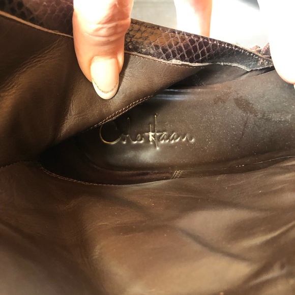 Cole Haan mid calf leather boot  lizard skin snakeskin pattern dark brown 8 - Picture 6 of 9
